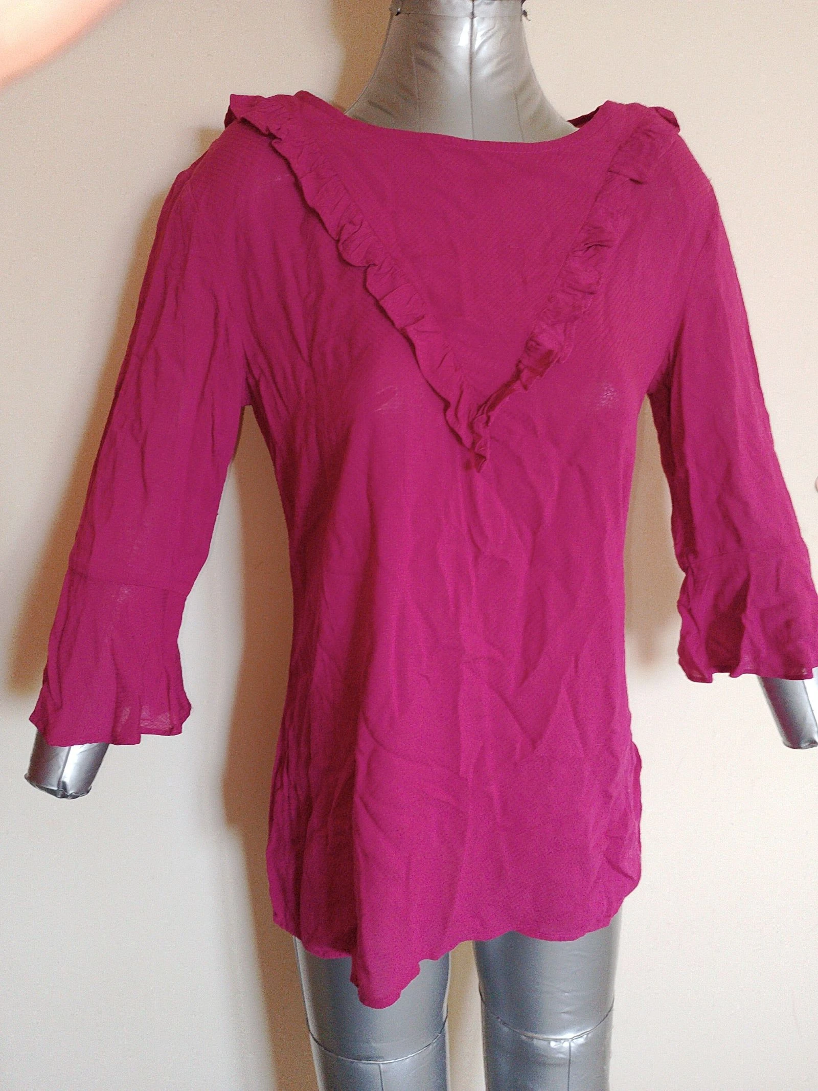 Blusa fucsia Esmara - Mangas acampanadas y cuello con volantes - Talla 36 - Nueva – photo 2